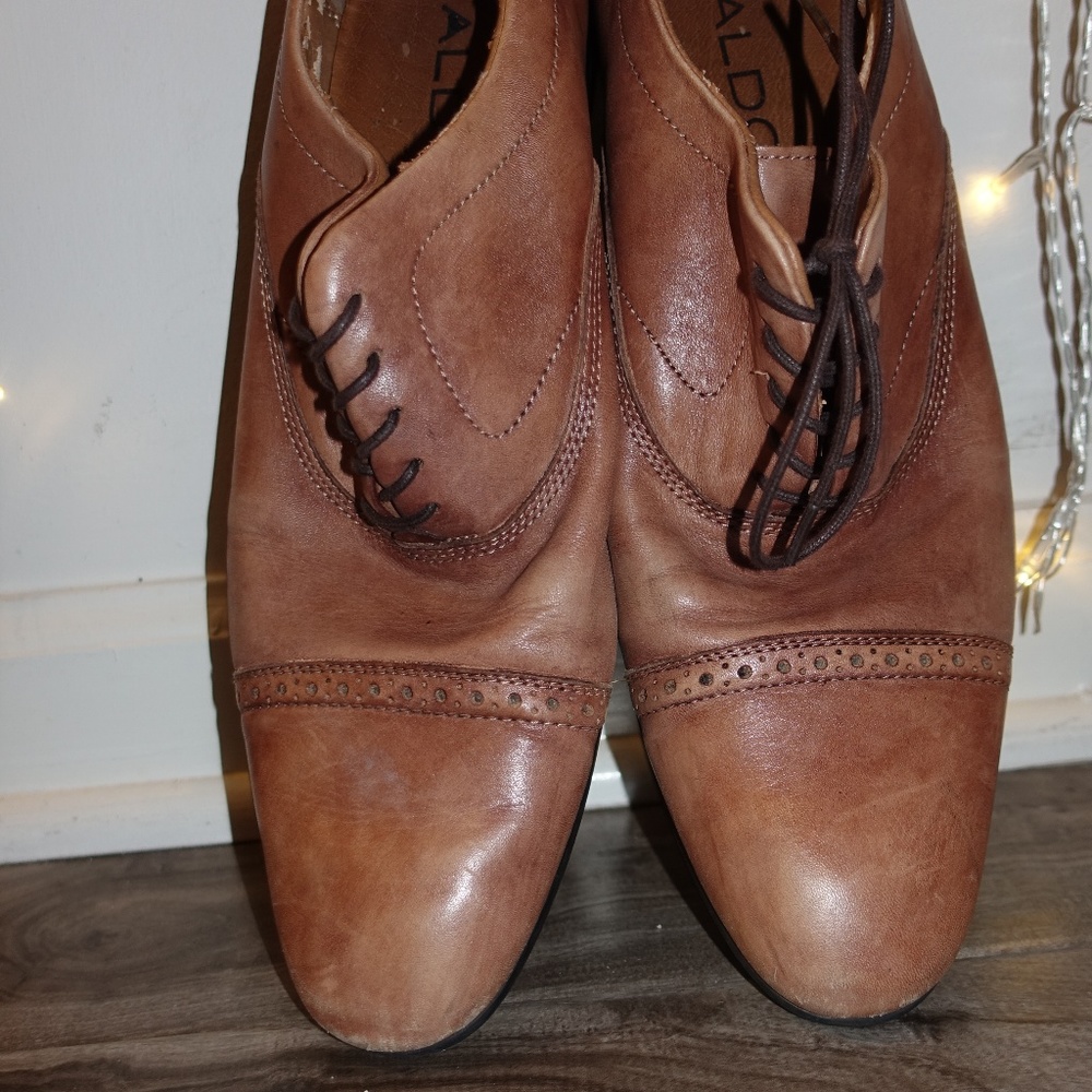 MENS ALDO brown leather dress shoes
